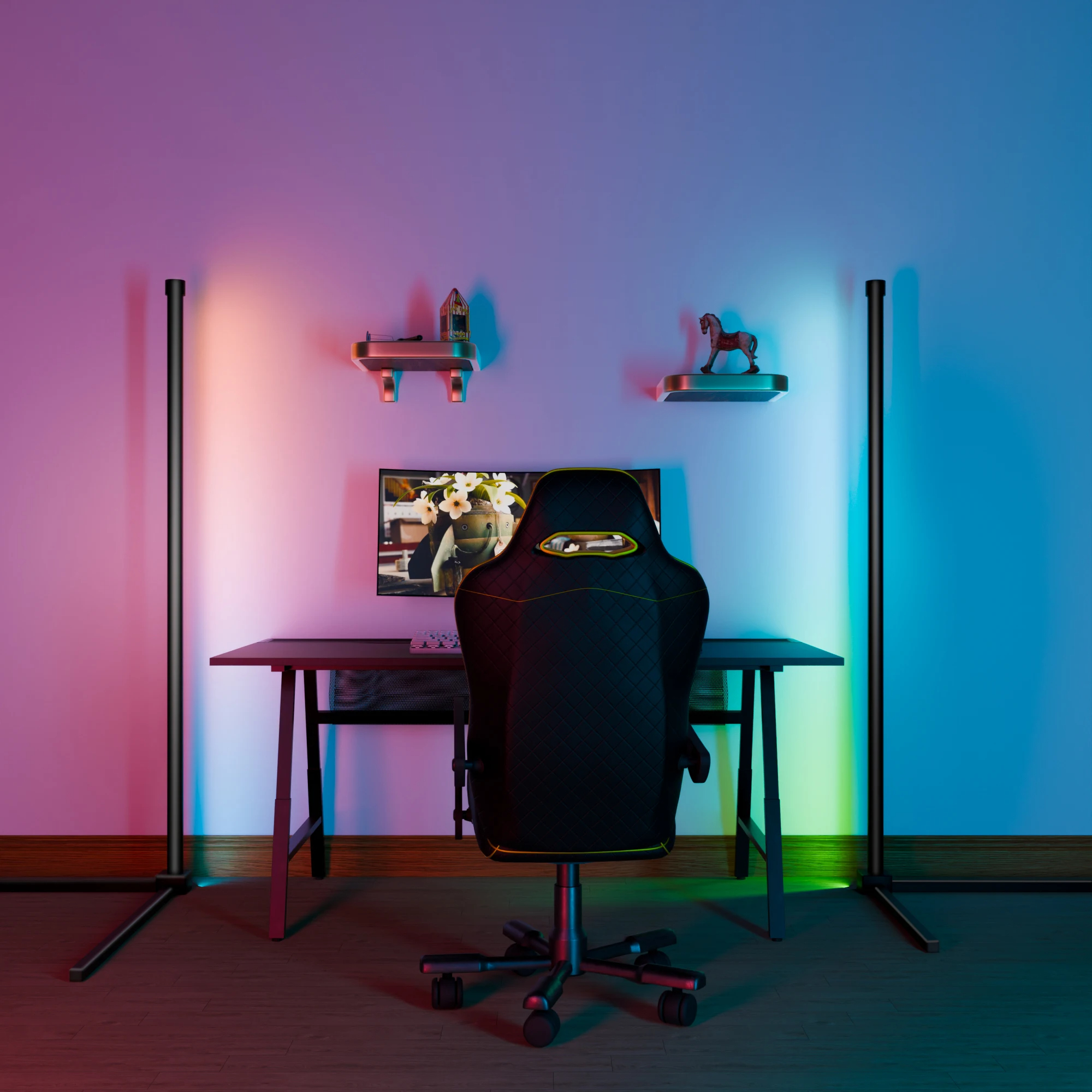 المصباح الأرضي الذكي RGB مع حلم الألوان
